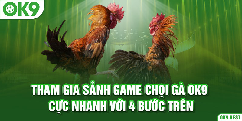 Tham gia sảnh game chọi gà OK9 cực nhanh với 4 bước trên